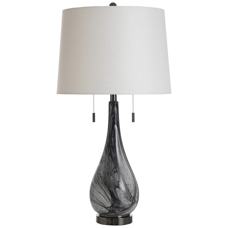 Image 1 Stylecraft Suniva 32 1/2" High Silver Swirl Modern Glass Table Lamp