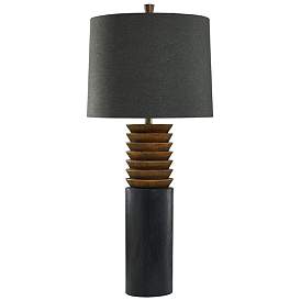 Image1 of Stylecraft Sveltwood 38 1/2" High Modern Black Wood Table Lamp