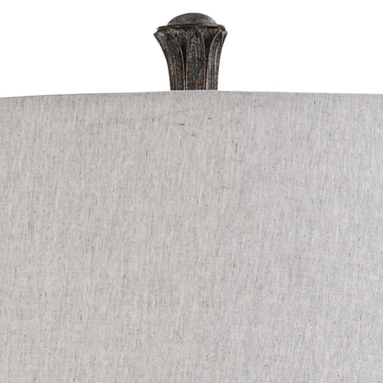 Image 3 Stylecraft Tipton Farmhouse 32" Malta Black Faux Stone Table Lamp more views