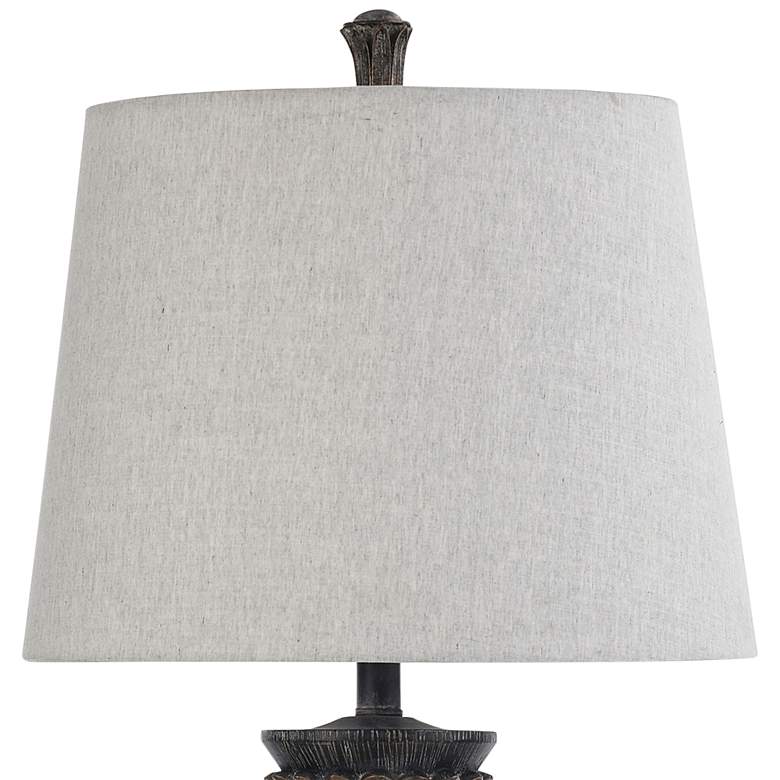 Image 4 Stylecraft Tipton Farmhouse 32" Malta Black Faux Stone Table Lamp more views
