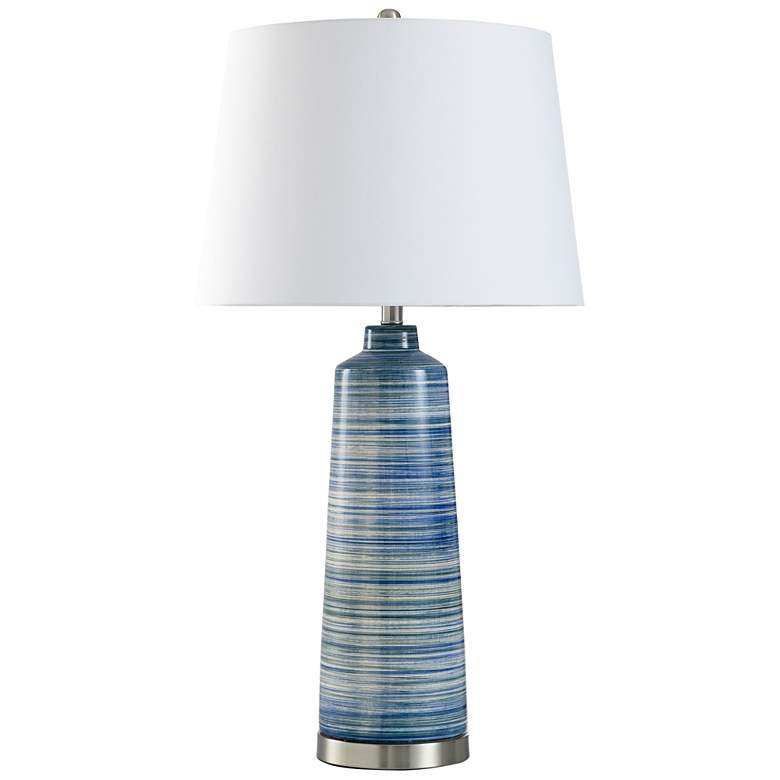 Image 1 StyleCraft Trade Winds 34 1/2" High Coastal Blue Ceramic Table Lamp