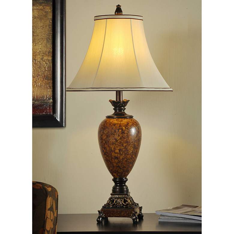 Image 1 Stylecraft Trieste 32" High Faux Marble Traditional Table Lamp