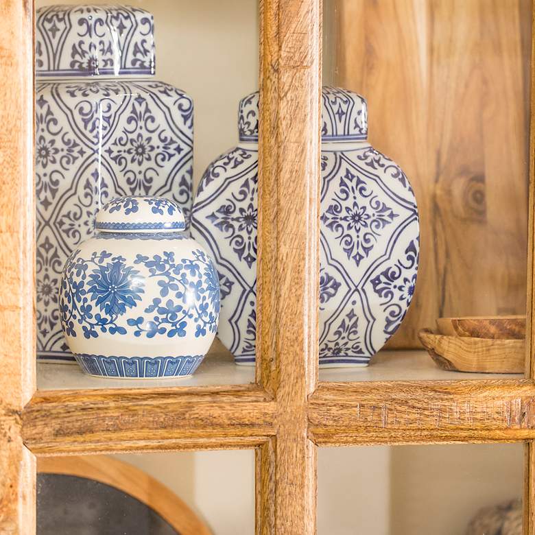 Image 2 Stylecraft Tucker 80" High Wood with Glass Cabinet Bookshelf more views