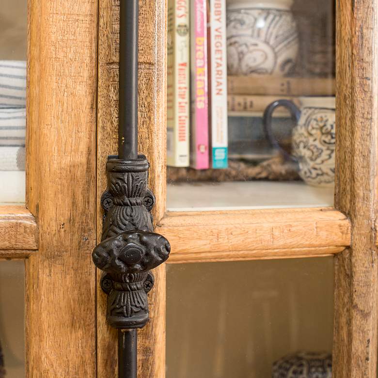 Image 4 Stylecraft Tucker 80" High Wood with Glass Cabinet Bookshelf more views