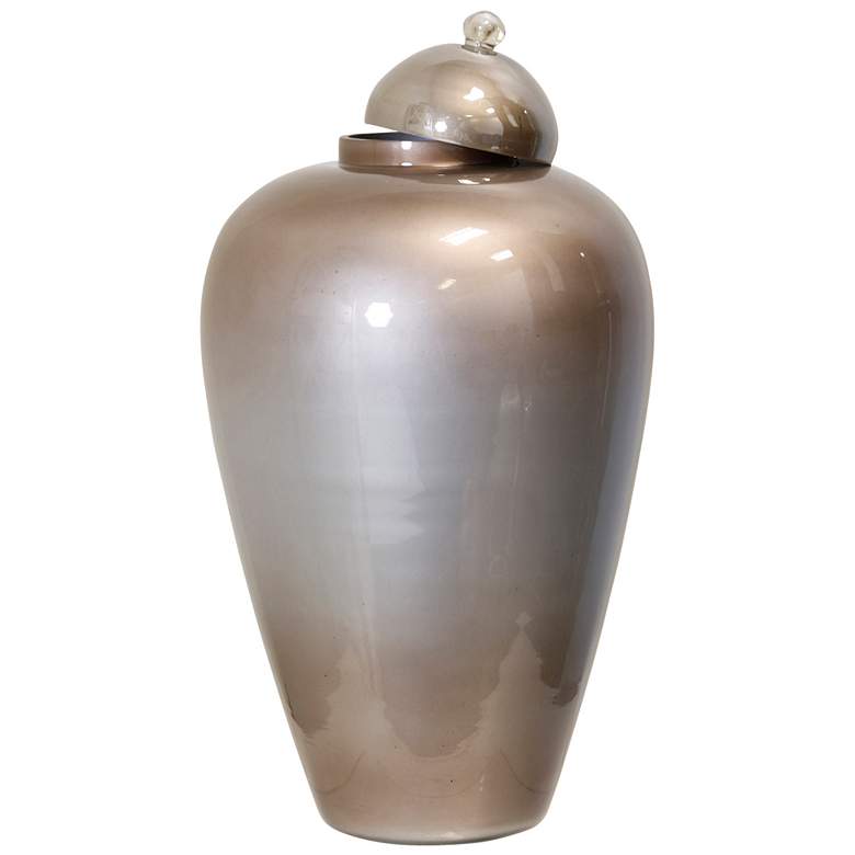 Image 1 StyleCraft Two-Tone Glass Jar Silver/Brown 10" x 18"