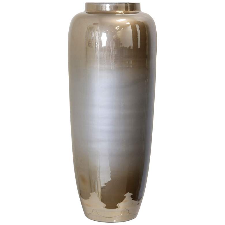 Image 1 StyleCraft Two-Tone Glass Vase Silver Ombre