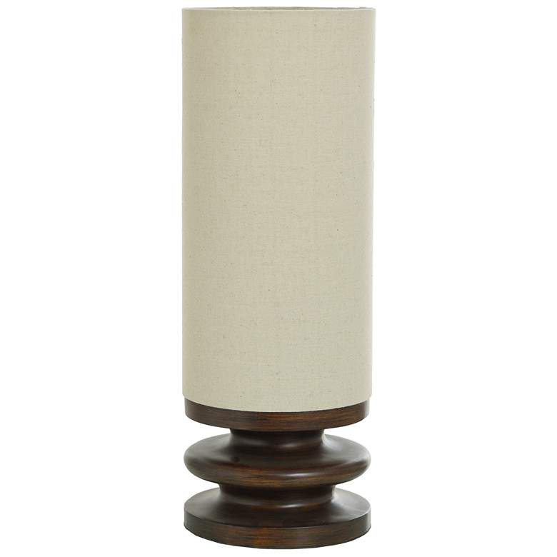 Image 1 Stylecraft Walnut Ridge Fishbone 21 1/2" Beige Linen Shade Accent Lamp
