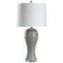 1_Stylecraft Whisper 35 1/2" High Geometric Overlay Grey Table Lamp