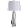 Stylecraft Zara 31" High Modern Etched Ceramic Silver Table Lamp