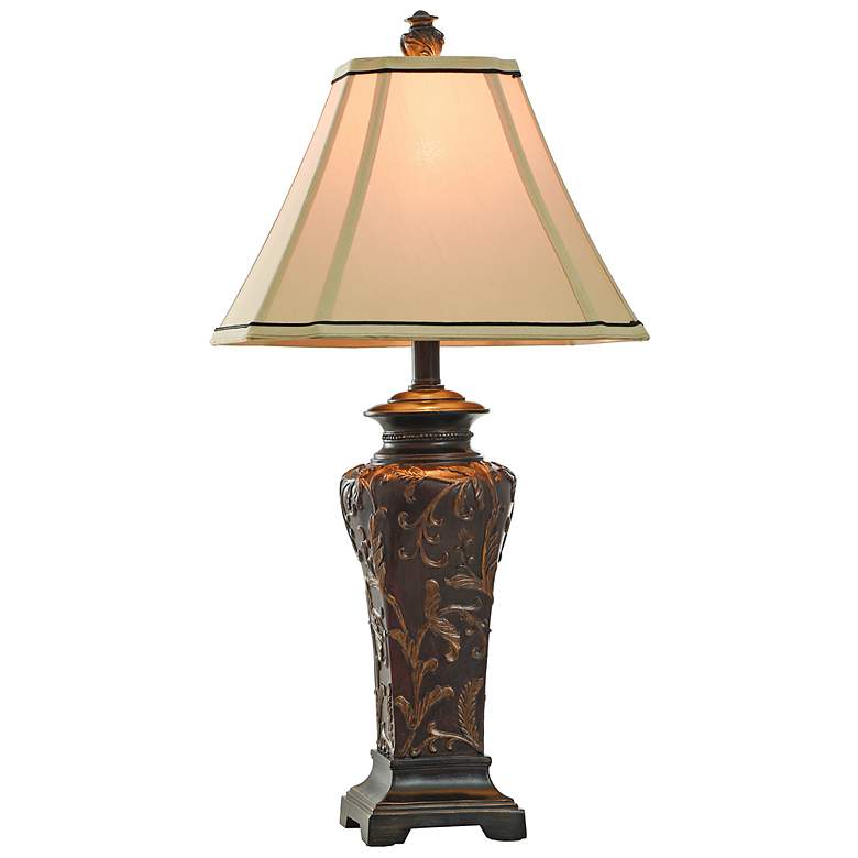 Image 7 Stylecraft Zoey 30" Floral Crimson Traditional Table Lamp more views
