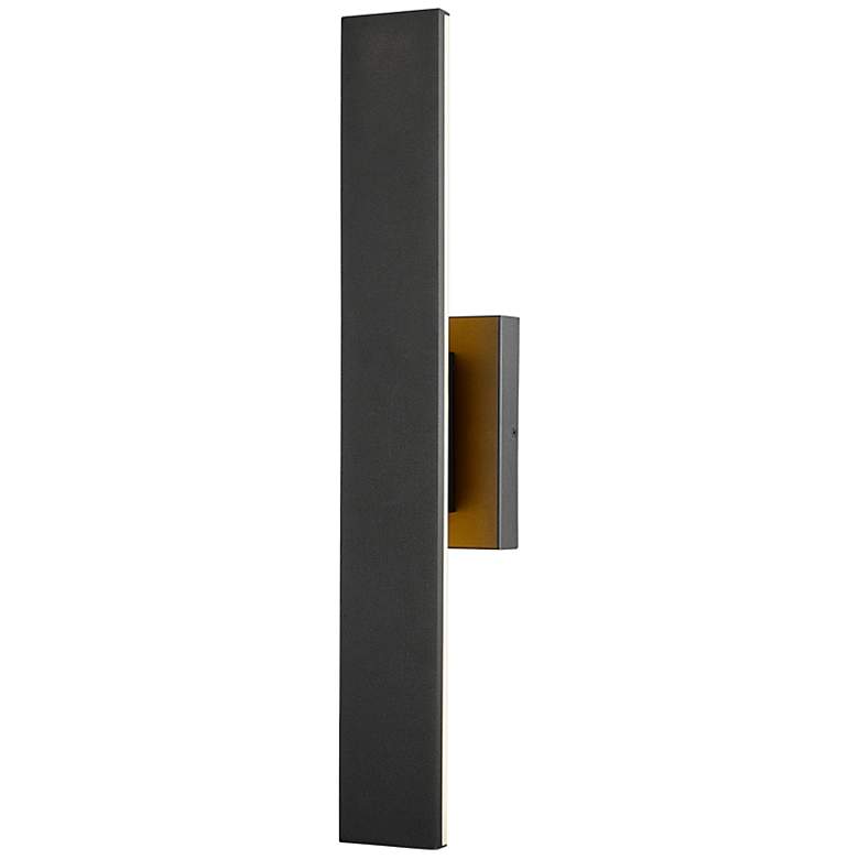 Image 2 Stylet 24"H Black Center Backplate LED Outdoor Wall Light