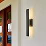 1_Stylet 24"H Black Center Backplate LED Outdoor Wall Light