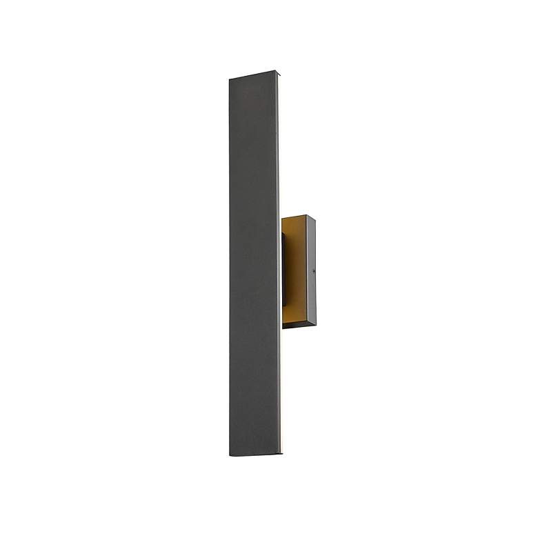 Image 5 Stylet 24"H Black Center Backplate LED Outdoor Wall Light more views