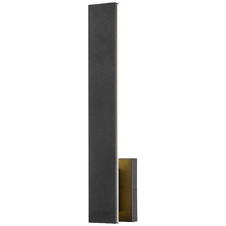 Image 2 Stylet 24"H Black Bottom Backplate LED Outdoor Wall Light