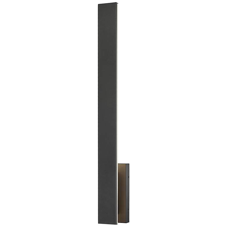Image 2 Stylet 36"H Black Bottom Backplate LED Outdoor Wall Light