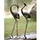 Stylized Garden Heron 32" Aluminum Outdoor Statues Set of 2
