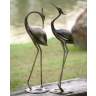 Stylized Garden Heron Aluminum Outdoor Statues Set of 2
