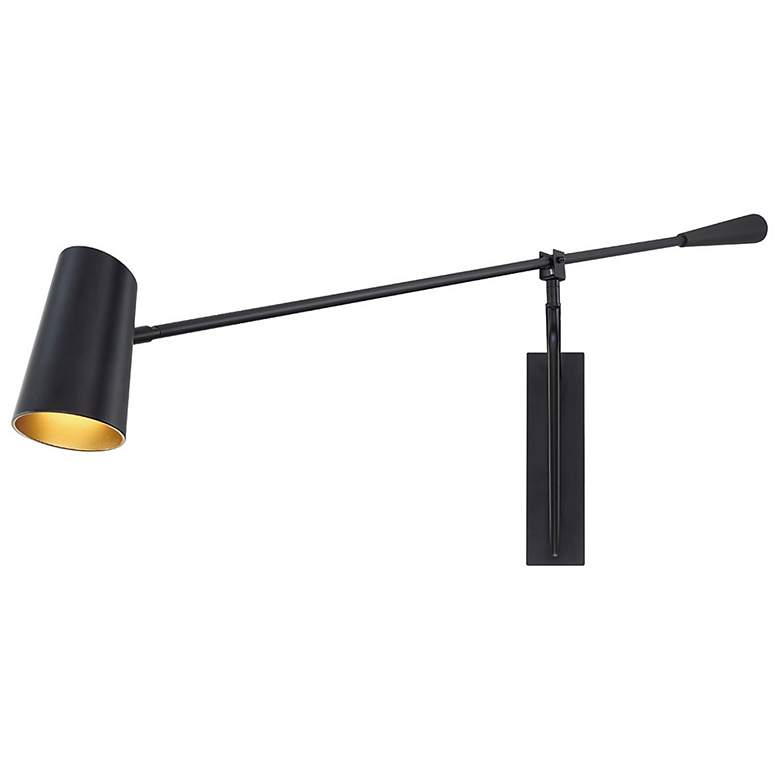 Image 2 Stylus 15"H x 59"Ext 1-Light LED Reading Light in Black and Gold