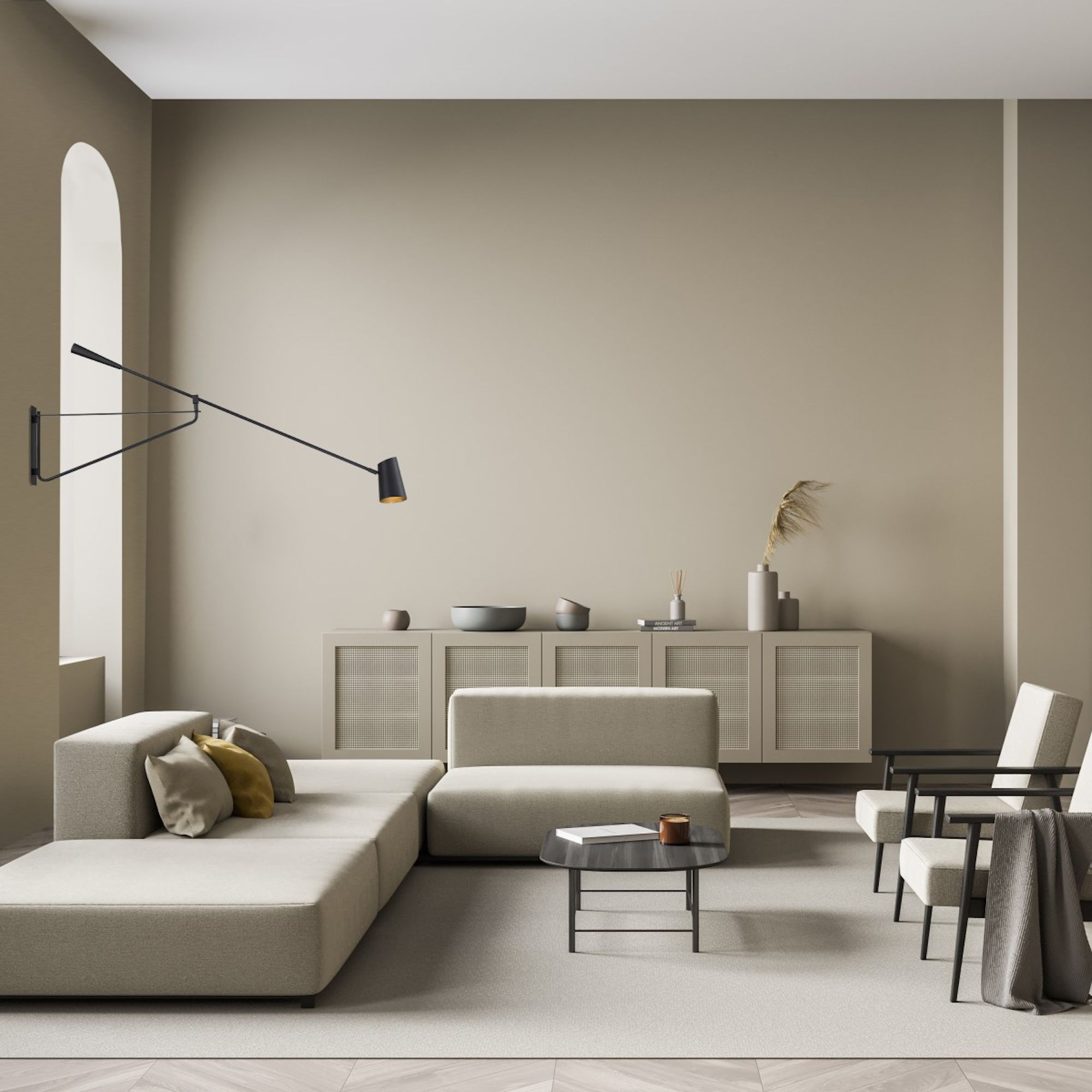 Stylus 15"H x 59"Ext 1-Light LED Reading Light in Black and Gold