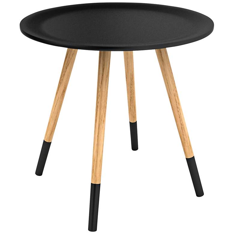 Image 1 Styx Black Accent Round Wood Side Table