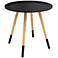 Styx Black Accent Round Wood Side Table