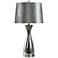 Subdued 31" Silver Table Lamp With Grey Velvet Shade