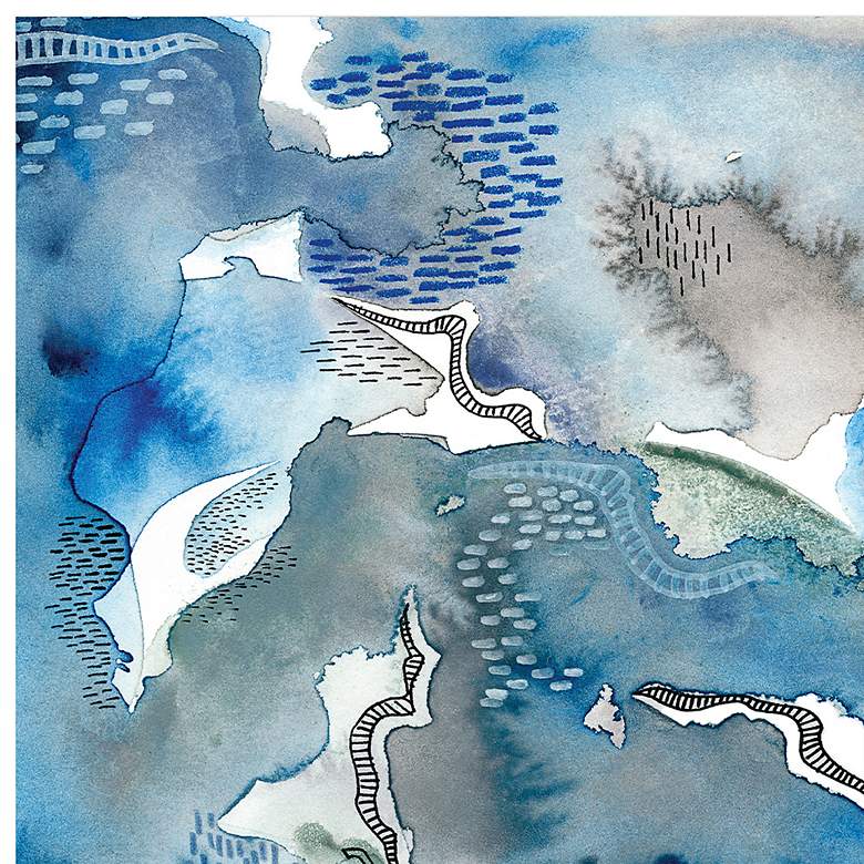 Image 4 Subtle Blues 64" High 2-Piece Glass Graphic Wall Art Set more views