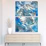 Subtle Blues 64" High 2-Piece Glass Graphic Wall Art Set in scene
