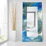 Subtle Blues Art Glass 36" x 72" Rectangular Wall Mirror in scene