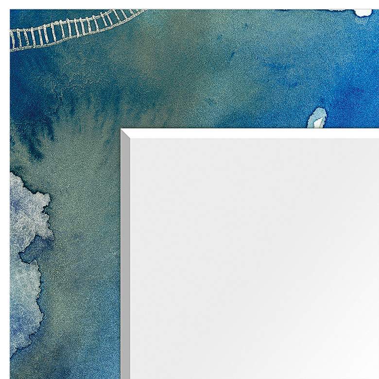 Image 4 Subtle Blues Art Glass 36" x 72" Rectangular Wall Mirror more views