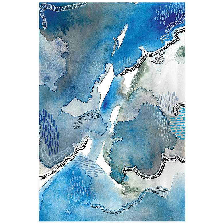 Image 3 Subtle Blues I 48" High Tempered Glass Graphic Wall Art