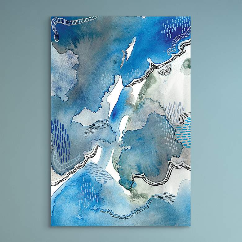 Image 2 Subtle Blues I 48" High Tempered Glass Graphic Wall Art