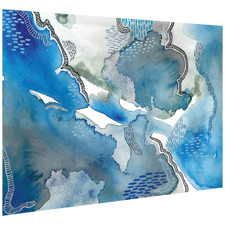 Image 5 Subtle Blues I 48" High Tempered Glass Graphic Wall Art more views