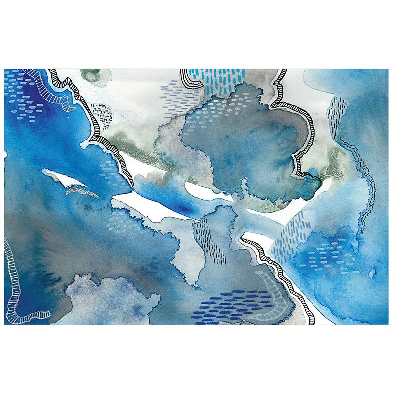 Image 7 Subtle Blues I 48" High Tempered Glass Graphic Wall Art more views