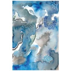 Subtle Blues II 48&quot; High Tempered Glass Graphic Wall Art