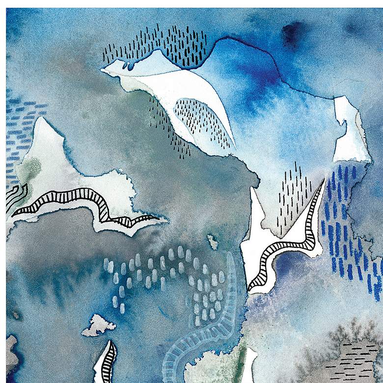 Image 4 Subtle Blues II 48" High Tempered Glass Graphic Wall Art more views