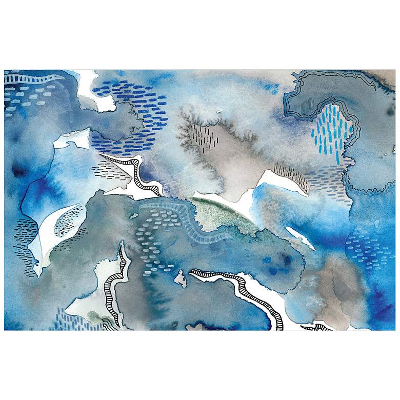 Image 7 Subtle Blues II 48" High Tempered Glass Graphic Wall Art more views