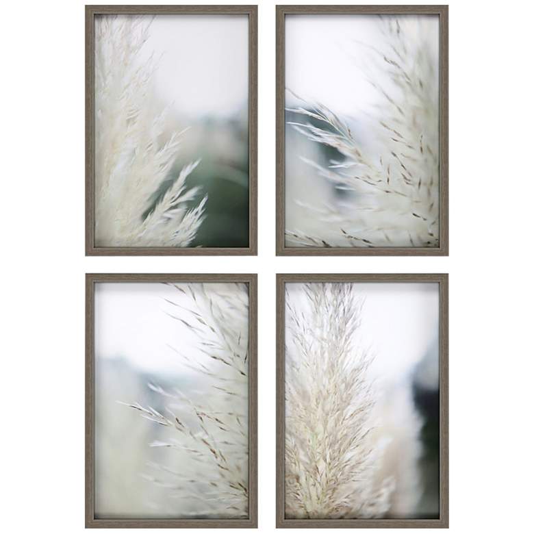 Image 3 Subtle Grasses 26 inch High 4-Piece Giclee Framed Wall Art Set