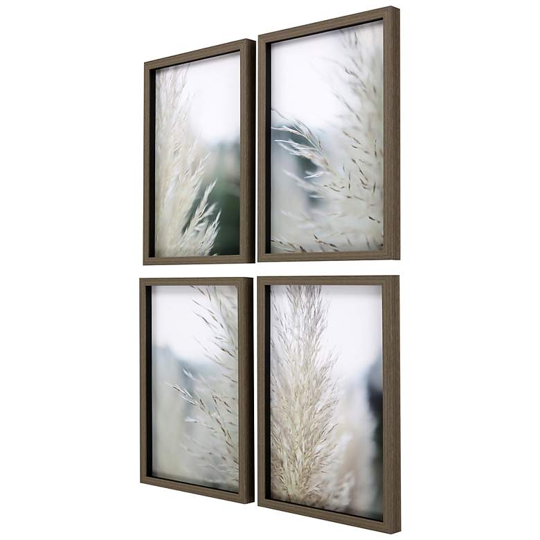Image 5 Subtle Grasses 26" High 4-Piece Giclee Framed Wall Art Set more views