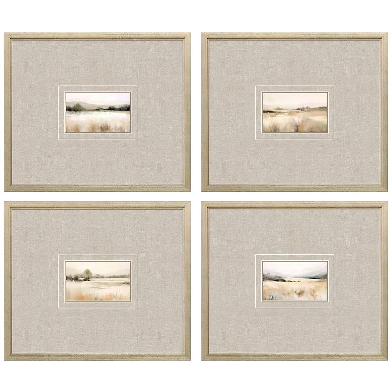 Image 1 Subtle Landscape 15"W x 13"H Framed Art Set of 4
