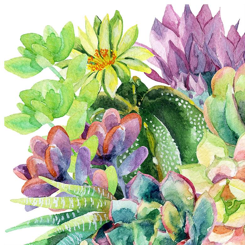 Image 2 Succulent Blooms 24" Square Outdoor Canvas Wall Art more views
