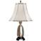 Sudbury Pewter Pineapple Table Lamp with Off-White Shade