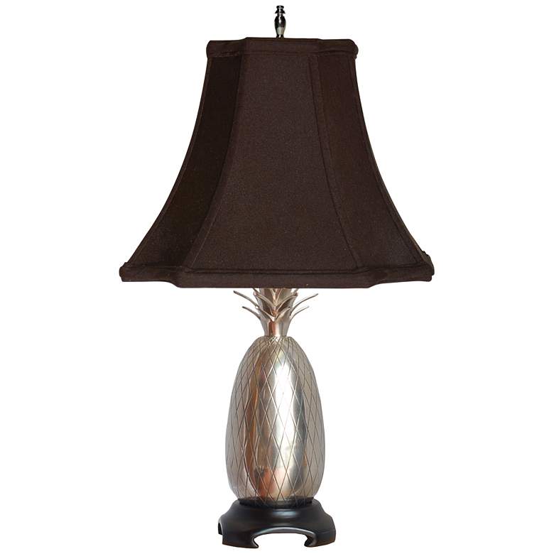 Image 1 Sudbury Pineapple 20" High Black Shade Pewter Accent Table Lamp