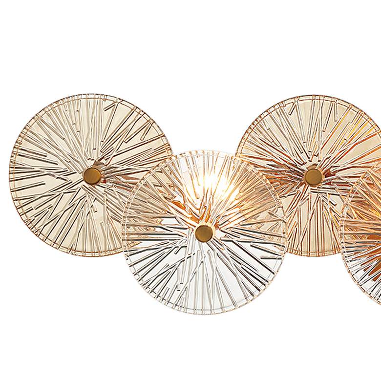 Image 2 Sue-Anne 29 1/2" Wide Brass Amber Glass 3-Light Bath Light more views