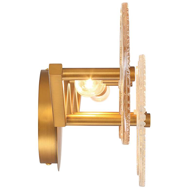 Image 6 Sue-Anne 29 1/2" Wide Brass Amber Glass 3-Light Bath Light more views
