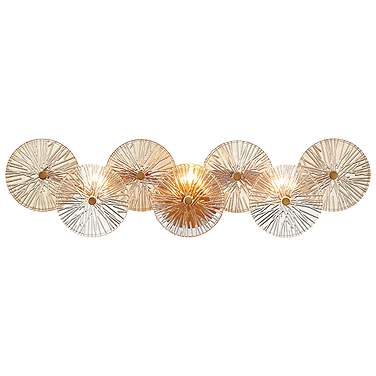Sue-Anne 29 1/2" Wide Brass Amber Glass 3-Light Bath Light