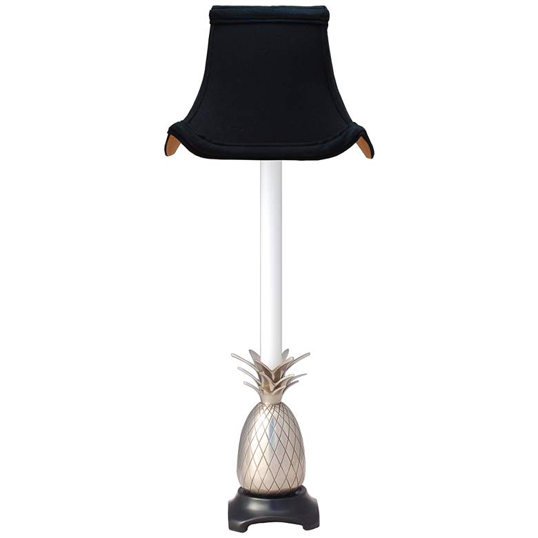 Image 1 Suffield Pineapple 22 inch High Black Pagoda Shade and Pewter Table Lamp