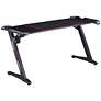 Sukim 67 1/2"W Black Metal Gaming Desk with Built-in Outlets