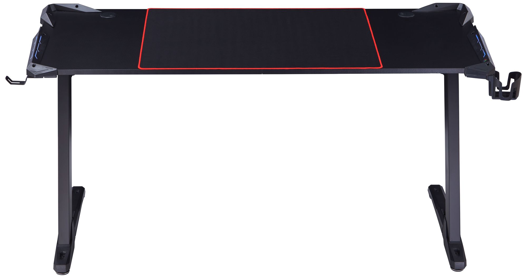 Sukim 67 1/2"W Black Metal Gaming Desk with Built-in Outlets