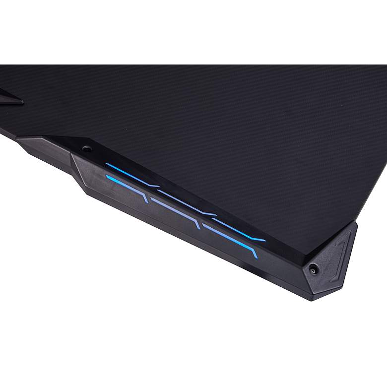 Image 4 Sukim 67 1/2"W Black Metal Gaming Desk with Built-in Outlets more views